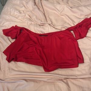 Forever 21 Red Off the Shoulder Flowy Top Size M